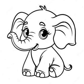 Pagina Para Colorear De Elefante Bebe Lindo 48555-40340