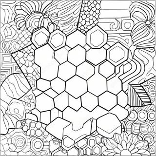 Pagina Para Colorear De Formas Geometricas De Hexagonos 48655-40428