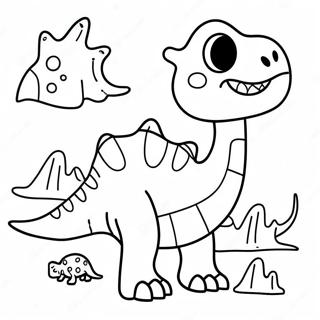 Pagina Para Colorear De Dino Dana Con Dinosaurios Coloridos 48695-40460