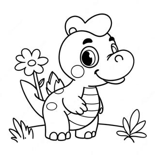 Pagina Para Colorear De Birdo Lindo Con Flores 48755-40505