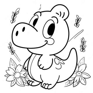 Pagina Para Colorear De Birdo Lindo Con Flores 48755-40507