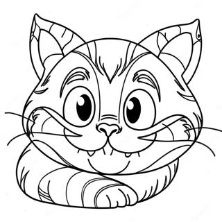 Pagina Para Colorear Del Encantador Gato De Cheshire 48855-40590