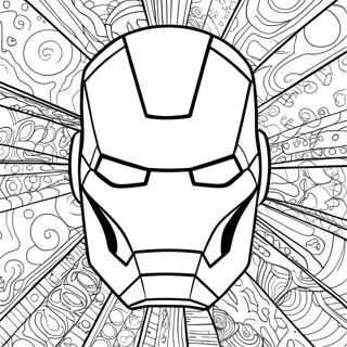 Pagina Para Colorear De La Mascara De Iron Man Detallada 48925-40642