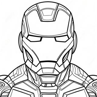 Pagina Para Colorear De La Mascara De Iron Man Detallada 48925-40644