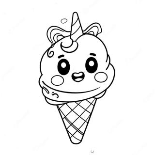 Pagina Para Colorear De Un Unicornio Con Cono De Helado 48984-40688