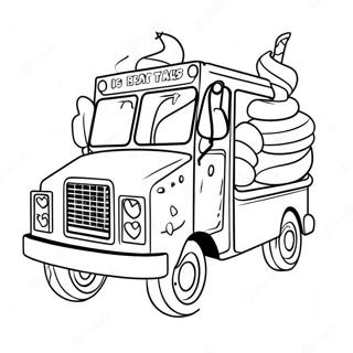 Pagina Para Colorear De Un Camion De Helados De Unicornio Brillante 48985-40694