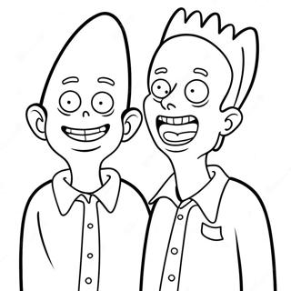 Pagina Para Colorear De Beavis Y Butthead En Disfraces Tontos 48995-40697