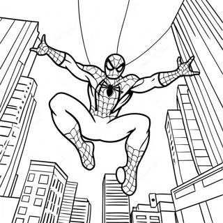 Pagina Para Colorear De Spider Man Balanceandose Por La Ciudad 49045-40737