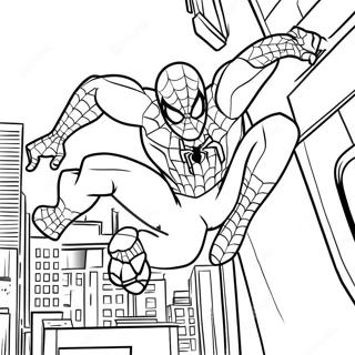 Pagina Para Colorear De Spider Man Balanceandose Por La Ciudad 49045-40738