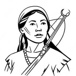 Pagina Para Colorear De Sacagawea Valiente Con Brujula 49175-40844