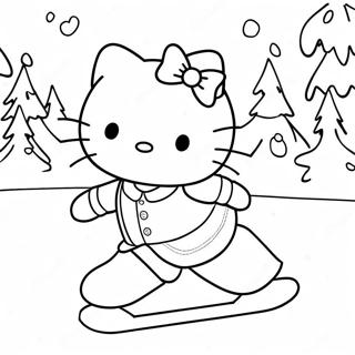 Pagina Para Colorear De Hello Kitty Patinando Sobre Hielo 49204-40857