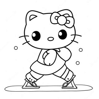 Pagina Para Colorear De Hello Kitty Patinando Sobre Hielo 49204-40858