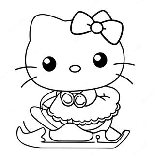 Pagina Para Colorear De Hello Kitty Patinando Sobre Hielo 49204-40859