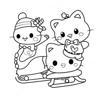 Pagina Para Colorear De Hello Kitty Patinando Sobre Hielo Con Amigos 49205-40866