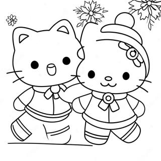 Pagina Para Colorear De Hello Kitty Patinando Sobre Hielo Con Amigos 49205-40867