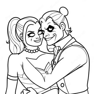 Amor Loco Romántico Harley Quinn Y Joker Páginas Para Colorear