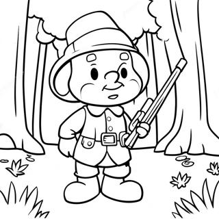 Pagina Para Colorear De Elmer Fudd En El Bosque 49305-40967