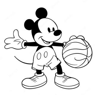 Pagina Para Colorear De Baloncesto De Mickey Mouse 49354-40975