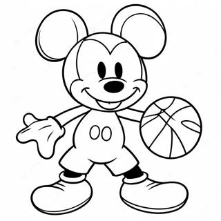 Pagina Para Colorear De Baloncesto De Mickey Mouse 49354-40976