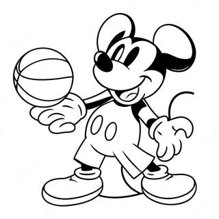 Pagina Para Colorear De Baloncesto De Mickey Mouse 49354-41177