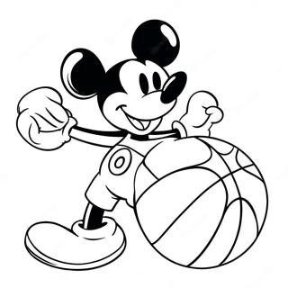 Pagina Para Colorear De Baloncesto De Mickey Mouse 49354-41180