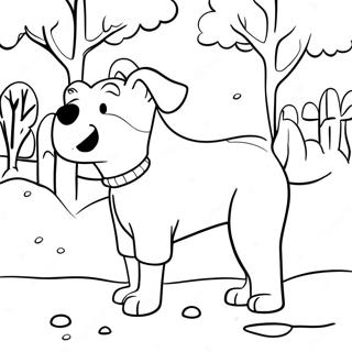 Pagina Para Colorear De Un Perro De Invierno Jugando En La Nieve 49384-41206