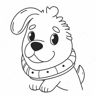 Pagina Para Colorear De Un Perro De Invierno Adorable Con Bufanda 49385-41198