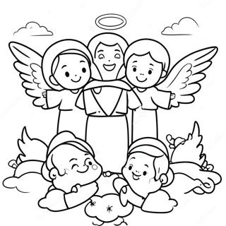 Pagina Para Colorear De Angeles Celestiales Rodeando A Jesus 49435-41241