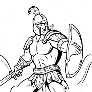 Pagina Para Colorear De Gladiador Intrepido En Batalla 49445-41058