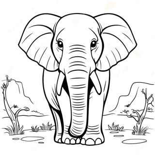 Pagina Para Colorear De Majestuoso Elefante Africano 49485-41302