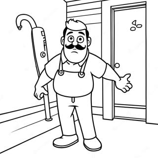 Pagina Para Colorear Del Personaje De Hello Neighbor 2 Espiando 49595-41382