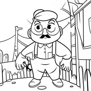 Pagina Para Colorear Del Personaje De Hello Neighbor 2 Espiando 49595-41384