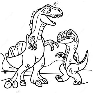 Pagina Para Colorear De Batalla T Rex Vs Velociraptor 49805-41552