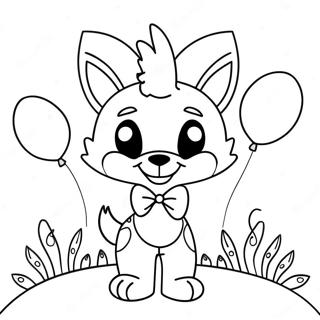 Pagina Para Colorear De Funtime Foxy Con Globos 49975-41681