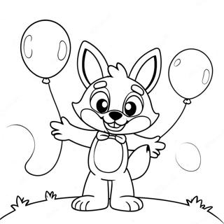 Pagina Para Colorear De Funtime Foxy Con Globos 49975-41683