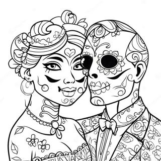 Pagina Para Colorear De Calaveras De Azucar Para Parejas 50004-41698