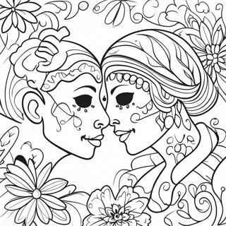 Pagina Para Colorear De Calaveras De Azucar Para Parejas 50004-41699