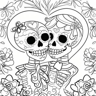 Pagina Para Colorear De Calaveras De Azucar Romanticas Para Parejas 50005-41706