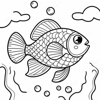 Pagina Para Colorear De Peces Resbaladizos Felices Nadando 50015-41713