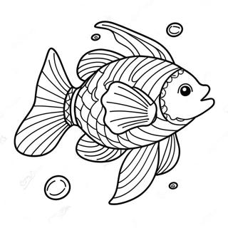 Pagina Para Colorear De Peces Resbaladizos Felices Nadando 50015-41715