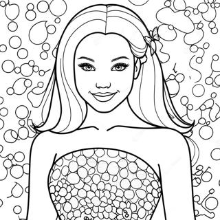 Pagina Para Colorear De Dove Cameron En Un Vestido Brillante 50055-41750