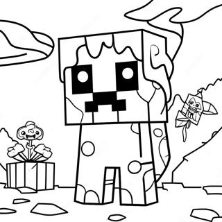 Pagina Para Colorear De Santa Creeper De Minecraft 50115-41809