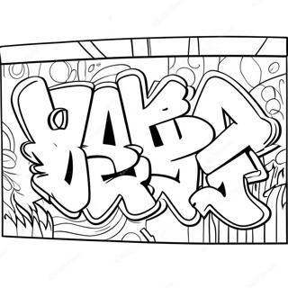 Pagina Para Colorear De La Pared De Graffiti Hip Hop Colorido 50195-41857