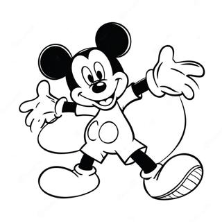 Pagina Para Colorear De Mickey Mouse En Una Pose Divertida 50295-41941