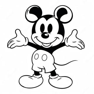 Pagina Para Colorear De Mickey Mouse En Una Pose Divertida 50295-41942