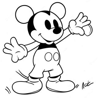 Pagina Para Colorear De Mickey Mouse En Una Pose Divertida 50295-41944