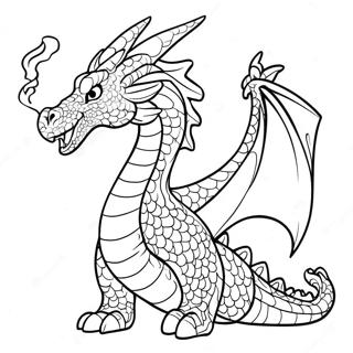 Pagina Para Colorear Dragon Majestuoso Que Echa Fuego 50305-41952