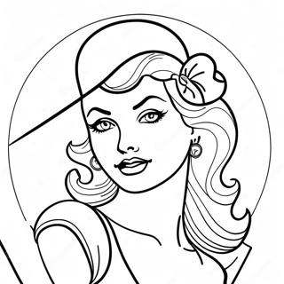 Pagina Para Colorear Chica Pin Up Vintage 50335-41972