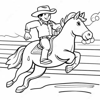 Pagina Para Colorear De Vaquero Montando Un Caballo Salvaje 5033-4037