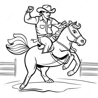 Pagina Para Colorear De Vaquero Montando Un Caballo Salvaje 5033-4038